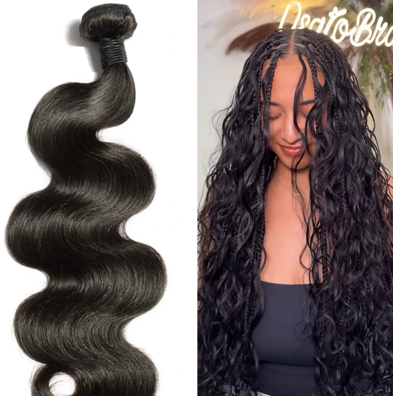 Body Wave Bulk Human Hair For Braiding
Natural Black