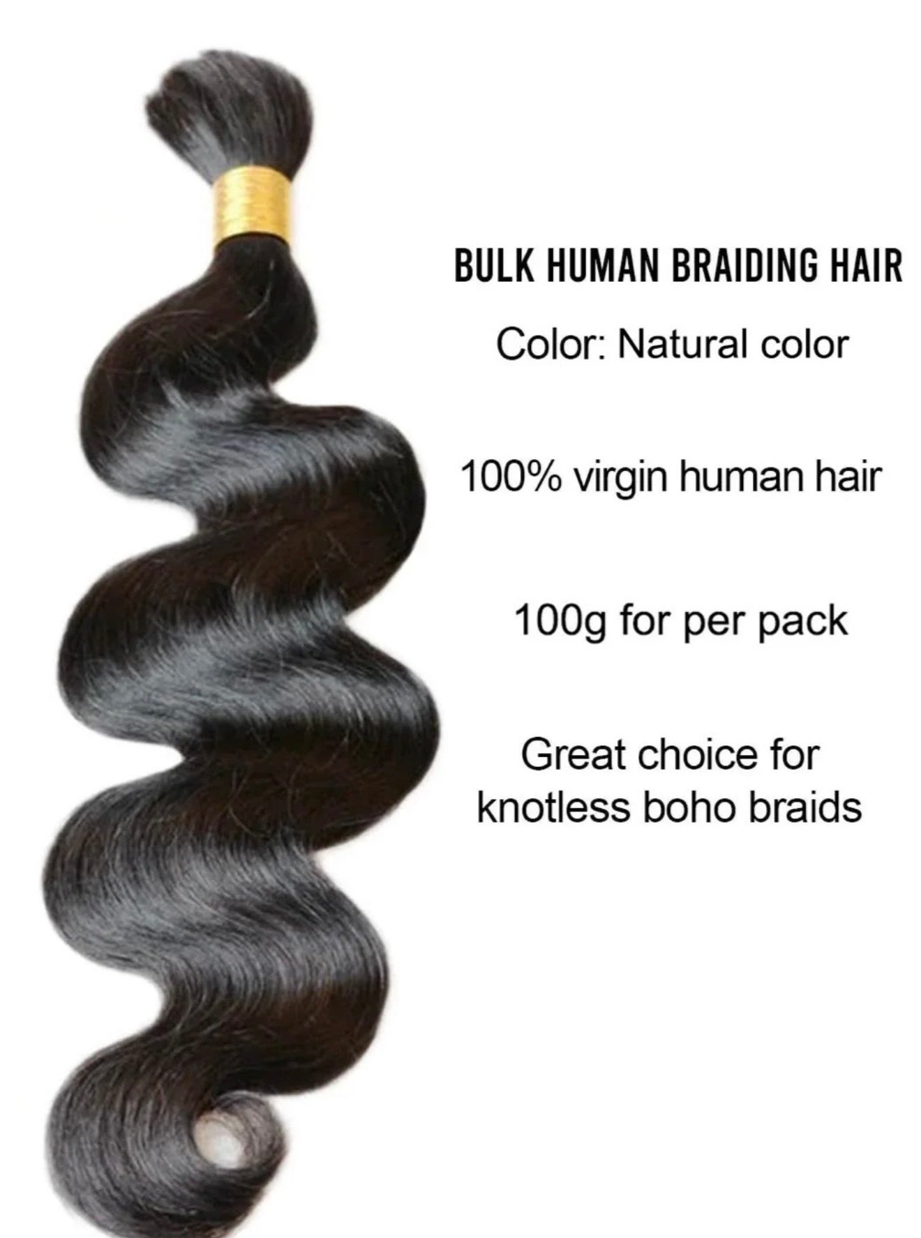 Body Wave Bulk Human Hair For Braiding
Natural Black